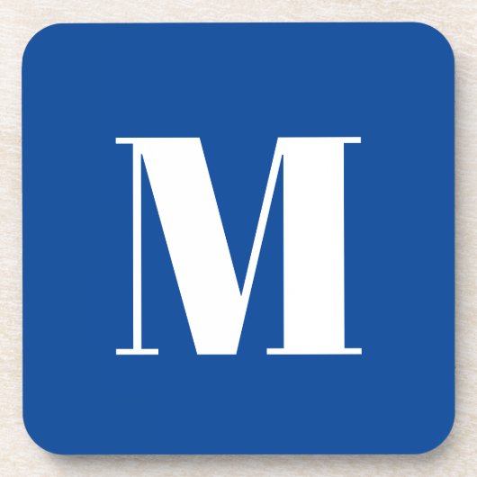 Deep Blue Initial Letter Monogram Modern Stilvoll Getränkeuntersetzer (Vorderseite)