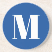 Deep Blue Initial Letter Monogram Modern Stilvoll Getränkeuntersetzer (Vorne)