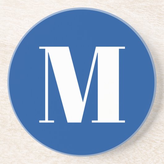 Deep Blue Initial Letter Monogram Modern Stilvoll Getränkeuntersetzer (Vorne)