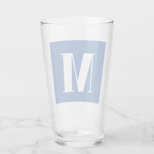 Deep Blue Initial Letter Monogram Modern Stilvoll Glas (Rückseite)