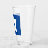 Deep Blue Initial Letter Monogram Modern Stilvoll Glas (Links)