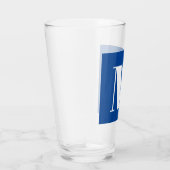 Deep Blue Initial Letter Monogram Modern Stilvoll Glas (Rechts)