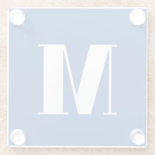 Deep Blue Initial Letter Monogram Modern Stilvoll Glasuntersetzer (Rückseite)