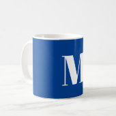 Deep Blue Initial Letter Monogram Modern Stilvoll Kaffeetasse (Vorderseite Links)