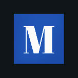 Deep Blue Initial Letter Monogram Modern Stilvoll Leinwanddruck<br><div class="desc">Möchten Sie ein Produkt mit den Initialen Ihres Namens besitzen? Es ist sehr einfach, ästhetisch und attraktiv.</div>