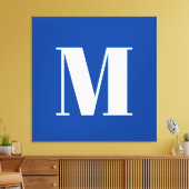 Deep Blue Initial Letter Monogram Modern Stilvoll Leinwanddruck (Insitu (Wohnzimmer))