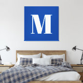 Deep Blue Initial Letter Monogram Modern Stilvoll Leinwanddruck (Insitu (Schlafzimmer))