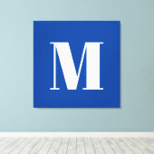 Deep Blue Initial Letter Monogram Modern Stilvoll Leinwanddruck (Insitu (Holzboden))