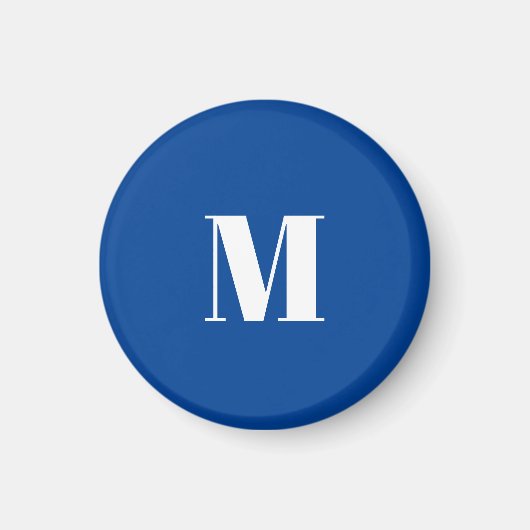 Deep Blue Initial Letter Monogram Modern Stilvoll Magnet (Vorne)