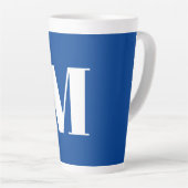 Deep Blue Initial Letter Monogram Modern Stilvoll Milchtasse (Rechte Ecke)