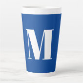 Deep Blue Initial Letter Monogram Modern Stilvoll Milchtasse (Vorderseite)