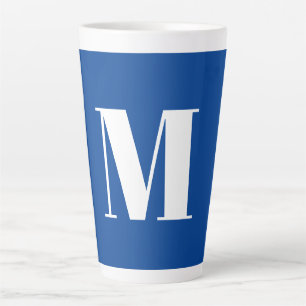Deep Blue Initial Letter Monogram Modern Stilvoll Milchtasse