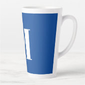 Deep Blue Initial Letter Monogram Modern Stilvoll Milchtasse (Rechts)