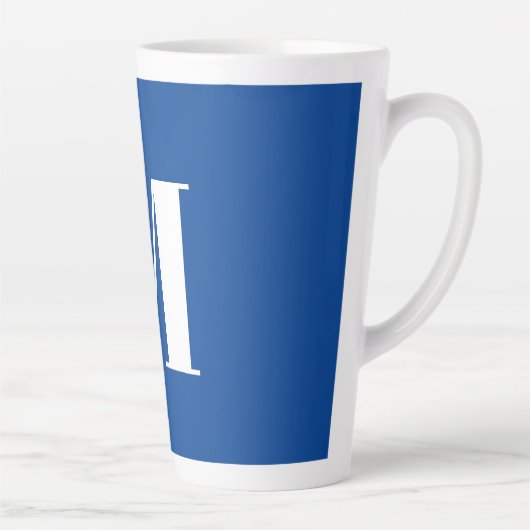 Deep Blue Initial Letter Monogram Modern Stilvoll Milchtasse (Rechts)