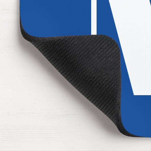 Deep Blue Initial Letter Monogram Modern Stilvoll Mousepad (Ecke)