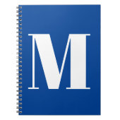 Deep Blue Initial Letter Monogram Modern Stilvoll Notizblock (Vorderseite)