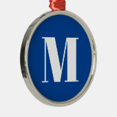 Deep Blue Initial Letter Monogram Modern Stilvoll Ornament Aus Metall (Rechts)