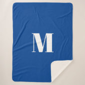 Deep Blue Initial Letter Monogram Modern Stilvoll Sherpadecke (Vorderseite)