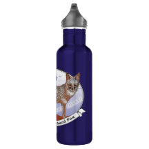 Deep Blue Island Fox Logo Steel Water Flasche 24 o
