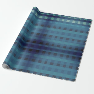 Deep Blue Kariert, Gingham Pattern Wrapping Paper Geschenkpapier