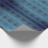 Deep Blue Kariert, Gingham Pattern Wrapping Paper Geschenkpapier (Ecke)