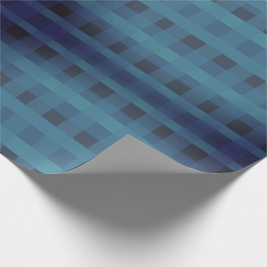 Deep Blue Kariert, Gingham Pattern Wrapping Paper Geschenkpapier (Ecke)