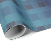 Deep Blue Kariert, Gingham Pattern Wrapping Paper Geschenkpapier (Rolleneckpunkt)