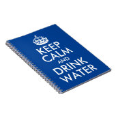 Deep Blue Keep Calm and Drink Water Log Notizblock (Rechte Seite)