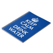 Deep Blue Keep Calm and Drink Water Log Notizblock (Linke Seite)