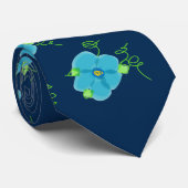 Deep Blue Krawatte mit Blumendesign (Gerollt)