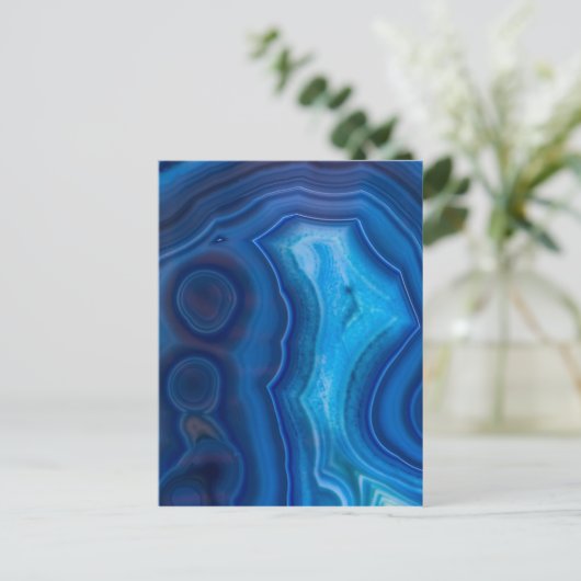 Deep Blue Lagoon Agate Postkarte (Stehend Vorderseite)
