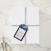 Deep Blue Lila Moody Twilight Floral Wedding Geschenkanhänger (Mit Garn)