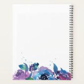 Deep Blue Lila Moody Twilight Floral Wedding Planer (Rückseite)