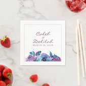 Deep Blue Lila Moody Twilight Floral Wedding Serviette (Beispiel)