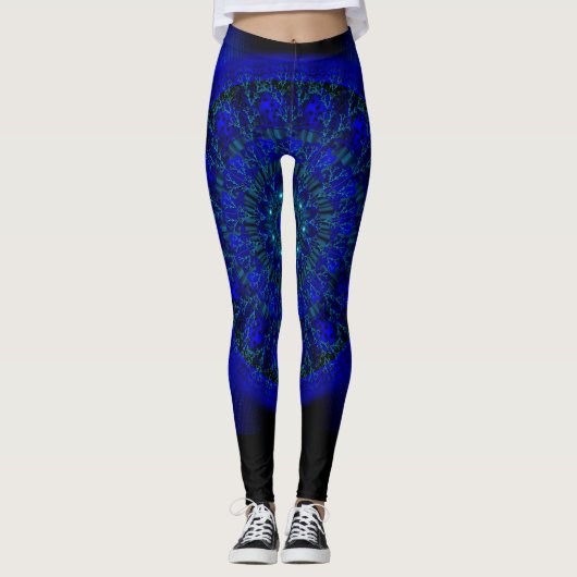 Deep Blue mandala Leggings (Vorderseite)