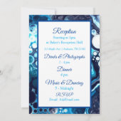 Deep Blue Marble Fluid Art Einladung (Rückseite)