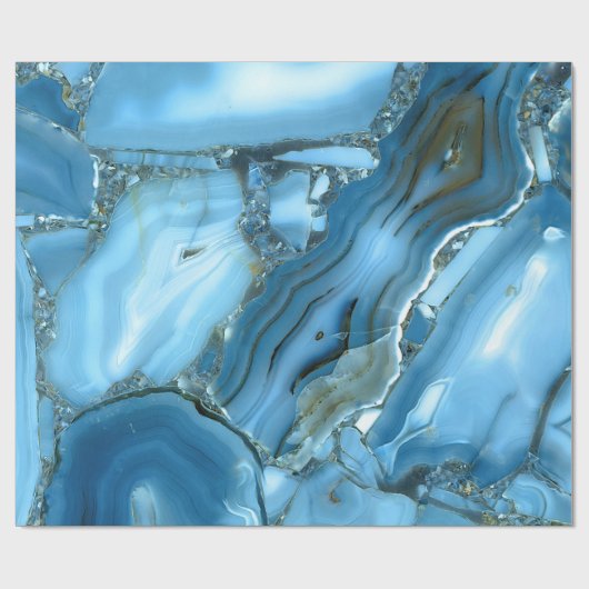 Deep Blue Marble Geschenkpapier (Flach)