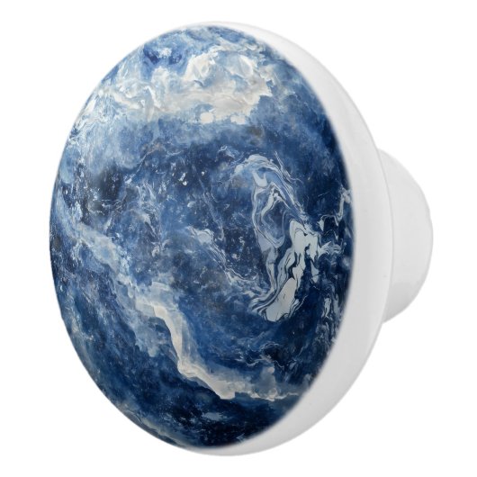 Deep Blue Marble Muster Keramikknauf (Rechts)