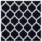 Deep Blue marokkanischer Gitter Quatrefolienmuster Stoff (Muster)