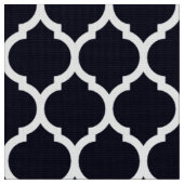 Deep Blue marokkanischer Gitter Quatrefolienmuster Stoff (Nahaufnahme)