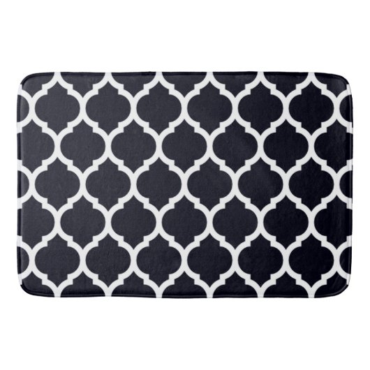 Deep Blue marokkanisches Quatrefolienmuster Badematte (Vorderseite)