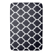 Deep Blue marokkanisches Quatrefolienmuster Badematte (Vorderseite Vertikal)