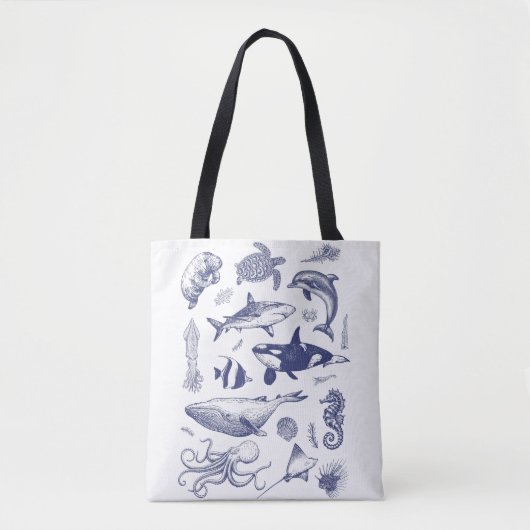 Deep Blue Menagerie Tasche (Vorderseite)