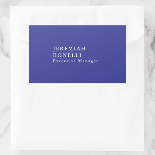 Deep blue minimalistisch moderne schlicht rechteckiger aufkleber (Tasche)