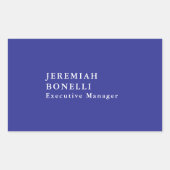 Deep blue minimalistisch moderne schlicht rechteckiger aufkleber (Vorderseite)