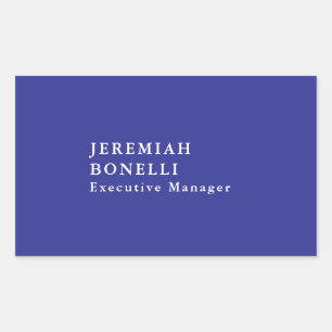 Deep blue minimalistisch moderne schlicht rechteckiger aufkleber