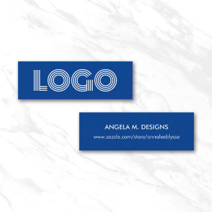 Deep Blue Modern Minimalist Logo Online Shop Mini Visitenkarte