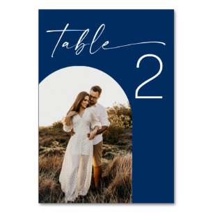Deep Blue Navy Yacht Club Hochzeit Bogenfoto Tischnummer