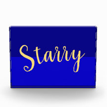 Deep Blue Night Sky Elegante Warm "Starry" Script