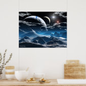 Deep Blue Nights Poster (Küche)